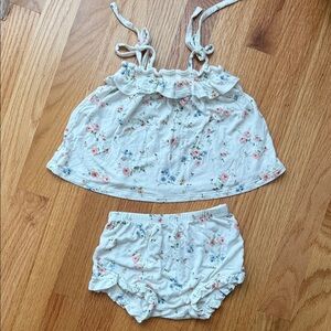 White with Floral Print tank and bloomer set